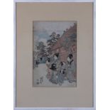 Japanese 19th century wood block print, image size 36cm x 24cm