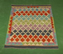 Afghan vegetable dyed wool Kilim rug 120cm 88cm