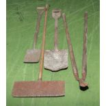 A bundle of vintage garden tools