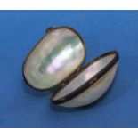 Victorian mother of pearl egg with clasp