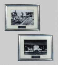 Two framed photographs, Royal Northumberland Fusiliers, Leeds Central D9011, 1964 and King’s Own