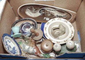 Box containing assorted ceramics