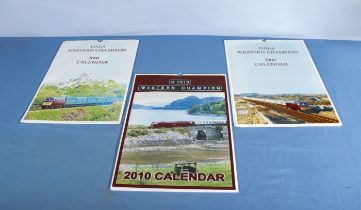 Three vintage railway calendars