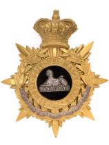 Badge. South Lancashire Regiment Victorian Officer's helmet plate circa 1881-1901. Fine scarce