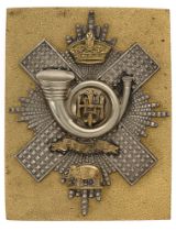 Badge. Scottish. Highland Light Infantry Victorian Officer's HLI shoulder belt plate circa 1881-