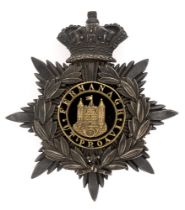 Badge. Irish. Fermanagh Light Infantry Militia Victorian Officer's helmet plate circa 1878-81.