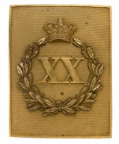 Badge. 20th (East Devon) Regiment of Foot Victorian Officer's shoulder belt plate circa 1844-55.