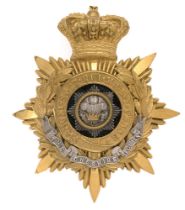 Badge. Cheshire Regiment Victorian Officer's helmet plate circa 1881-1901 Fine gilt crowned star