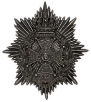 Badge. Rifle Brigade Victorian Officer's helmet plate circa 1878-84. Fine scarce blackened silver