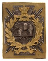 Badge. 76th Regiment of Foot Victorian Officer's shoulder belt plate circa 1848-55. Fine scarce