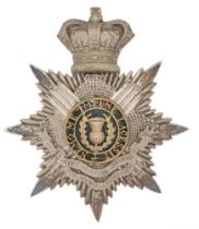 5th (Leith) VB Royal Scots Victorian Officer's helmet plate badge circa 1888-1901. Good scarce die-