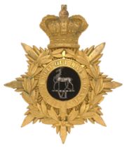 6th (Royal Warwickshire) Regiment Victorian Officer's helmet plate badge circa 1878-81. Fine