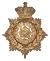 East Surrey Regiment Victorian helmet plate badge circa 1881-1901. Good scarce die-stamped brass