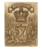 57th (W.Middlesex) Regiment of Foot Victorian pre 1855 shoulder belt plate badge. Good die-stamped
