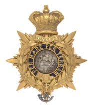 Royal Marine Light Infantry Victorian RMLI Officer's helmet plate badge circa 1878-1901. Good scarce