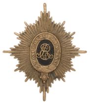 Dragoon Guards Edwardian Foreign Service helmet plate badge post 1901. Good die-cast brass elongated