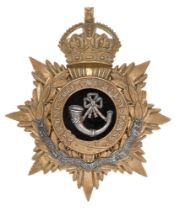 Durham Light Infantry DLI Officer's helmet plate badge circa 1901-14. Good scarce gilt crowned