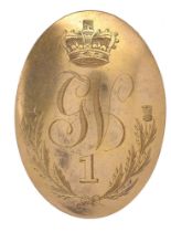 George III Scottish Officer's shoulder belt plate badge attributed to 1st Glasgow Volunteers. Very