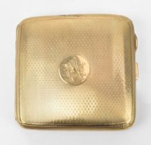 An early 20th century 9ct gold cigarette case, possibly by Henry Matthews, hallmark initials H.M, of