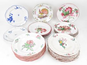 A collection of 19th century French faience plates, to include a set of nine chinoiserie plates, six
