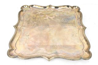 A George V silver salver by James Dixon & Sons Ltd, Sheffield 1919, of square pinched design with