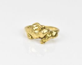 An 18ct yellow gold modernist nugget ring, size O, weight 6.1 grams