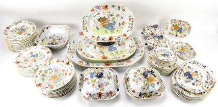 An early 19th century Masons Ironstone part dinner service, with transfer Chinese foliate 'Fence and