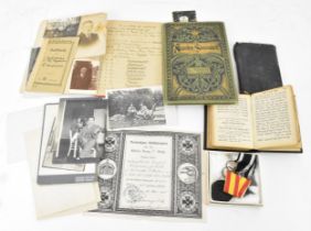An early 20th century collection of ephemera related to a young German Jewish soldier from WWI: