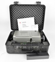 A Leica Pradovit P600 IR Slide Projector, the lens 1:2.5/90, in padded carry case with warranty card