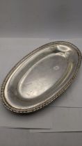 A Canadian sterling silver oval serving dish, total weight 204.8g Location: