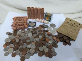 United States of America - mixed coins to include eleven paper tubes of 50 cents worth of once