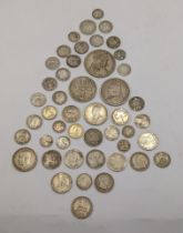 British coins - Georgian and later silver coinage to include George II Sixpence A/F, Victorian