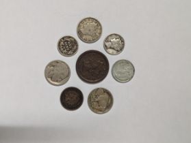 United States of America - mixed 19th century coins to include a 1849 one cent, 1864 Indian head one