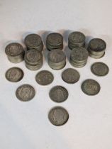 A collection of mixed pre 1947 British Half Crowns of George V & VI, 1213.8g Location: