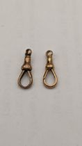 Two 9ct gold dog clip clasps, total weight 3.1g Location: