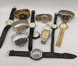 Wristwatches to include a Huntana, trench watch, automatic, Excalibur, Mondaine, and others