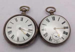 An early 19th century silver cased pocket watch and an open faced Victorian silver pocket watch