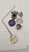 Silver and enamelled badges, fobs and medals to include 30 year membership National Union of