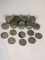 A collection of mixed pre 1947 British Half Crowns of George V & VI, 1217.5g Location: