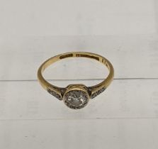 A 18ct gold ring set with a diamond 2.4g Location: