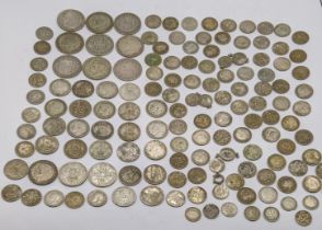 British Coins - A collection of pre 1947, George V and George VI Halfcrowns, Florins, Shillings,