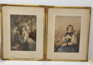 A pair of Baxter prints to include The Love Letter, in gilt frames Location: