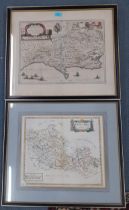 Two antiquarian maps, one of Berkshire by Robert Morden and the other of Dorset, both framed.