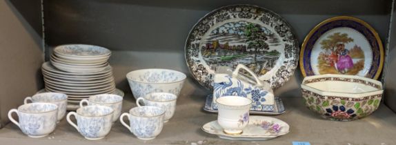 A Royal Worcester part tea set, a butter dish, a Limoges plate and other items Location:8.4