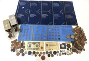 Mixed coins - A collection of Georgian and later British coins to include Cartwheel example, game