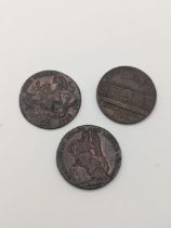 Tokens - A group of three late 18th century British tokens to include P.Kempson Blue Coat Charity