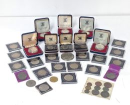Mixed coins - a silver proof Queen Elizabeth II Silver Jubilee crown, three silver proof Bailiwick
