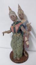 A Nadal large porcelain figure group of two Thai dancers, 50cm h Location: