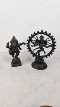 Two Indian bronze ornaments to include Ganesha and one other Location: