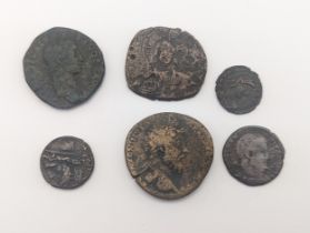 Ancient coins - A mixed group to include Ancient Greek Syracuse Hieron II (224-216 BCE) Bronze,